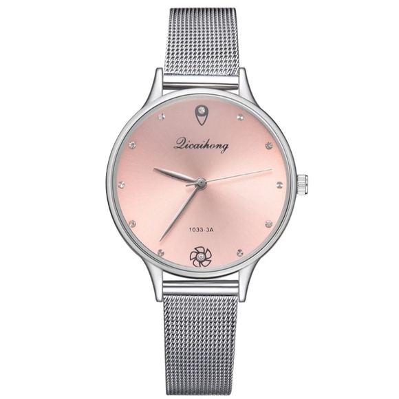 Accessories - SILVER PINK Luxury Women Green Dial Bracelet Quart